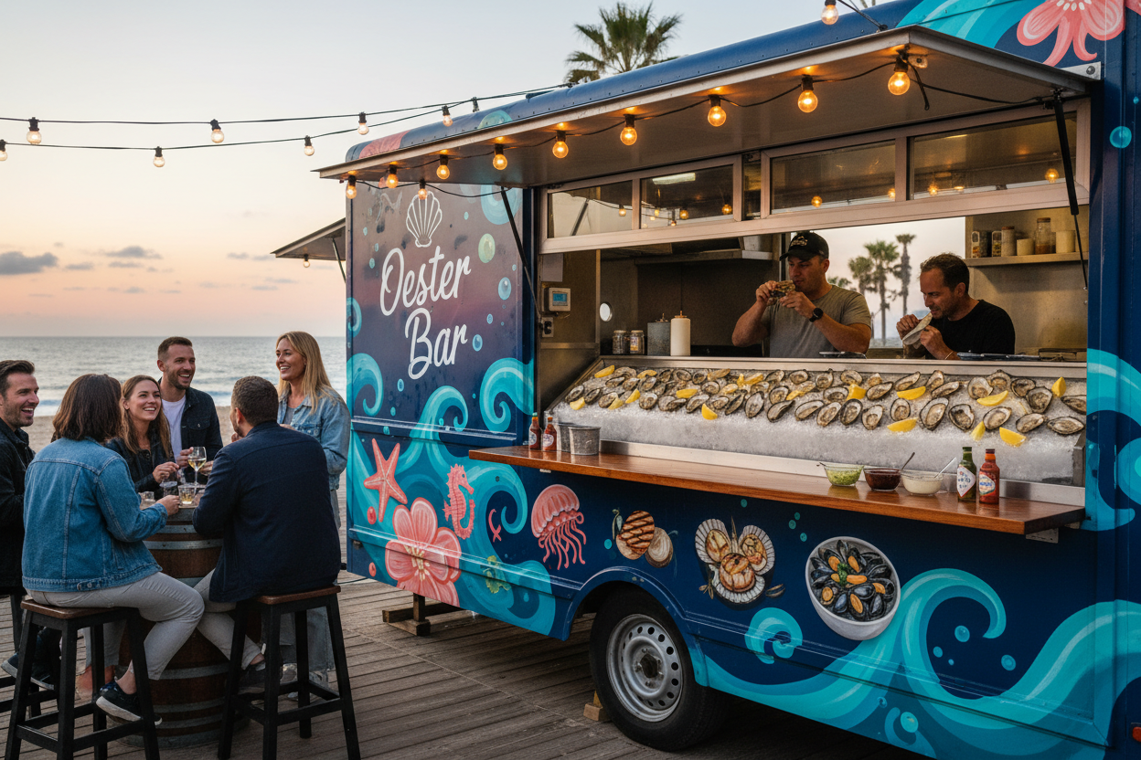 Oesterbar op een bedrijfsfeest